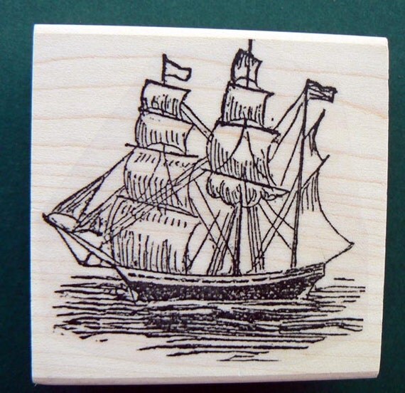 P44 Vintage ship rubber stamp WM