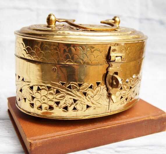 Items similar to Large Brass Cricket Box with Feet on Etsy