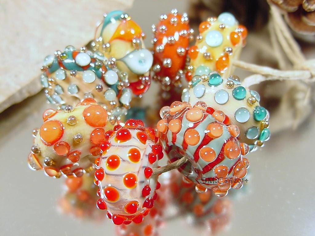 Handmade Lampwork Glass Beads Artisan Glass Beads Red Beads