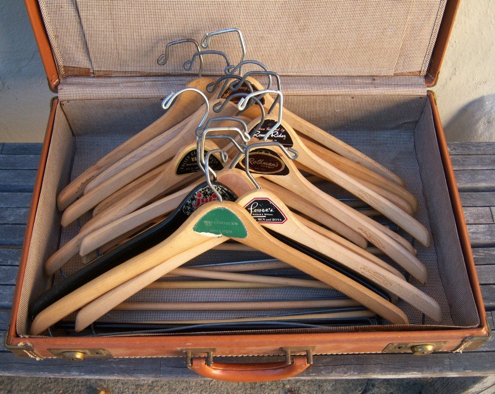 Vintage wood coat hangers / men's suit hangers