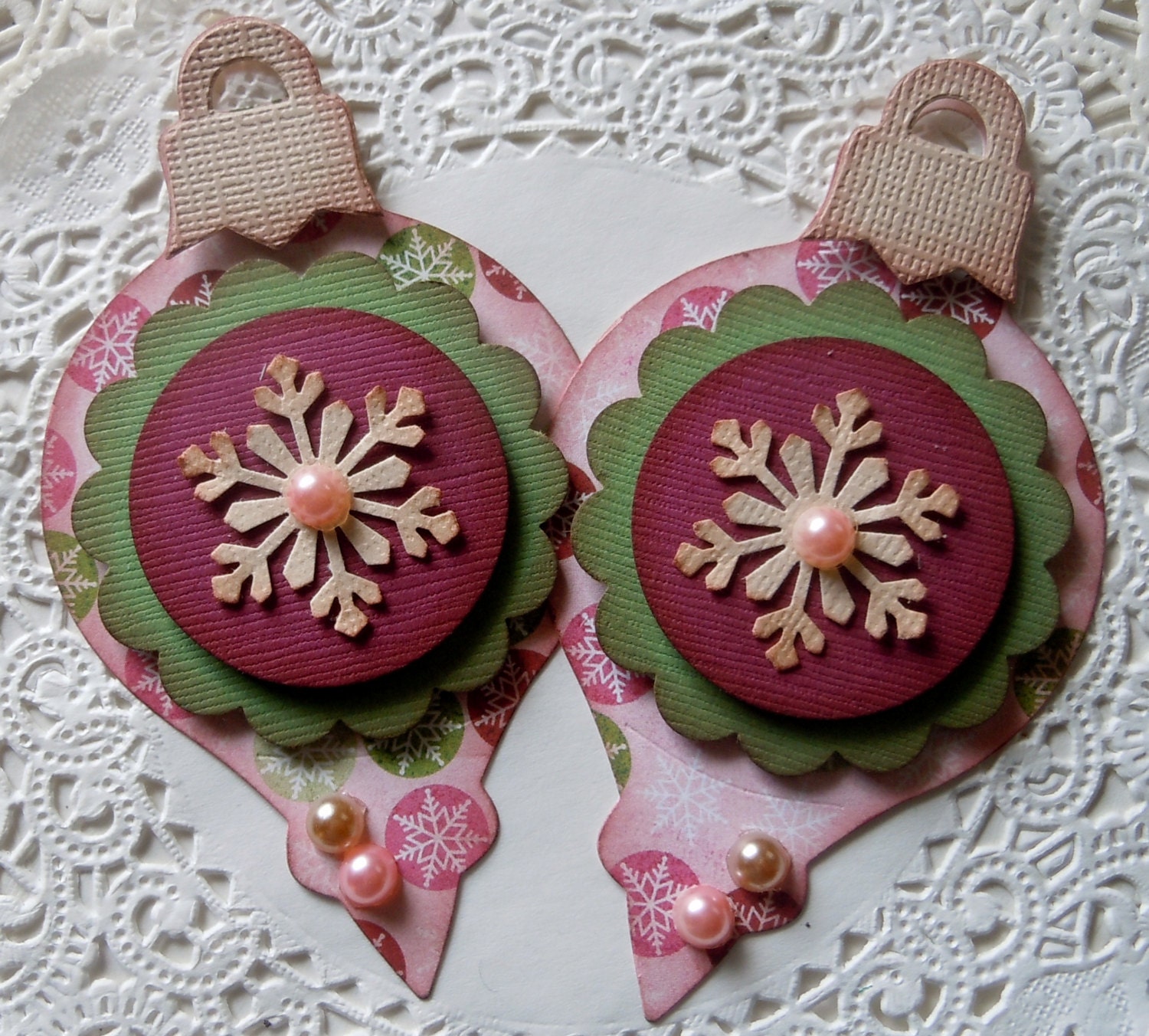 Christmas Ornament EmbellishmentsSet Of by sarasscrappin on Etsy