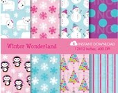 Winter Wonderland Digital Paper INSTANT DOWNLOAD Il_170x135
