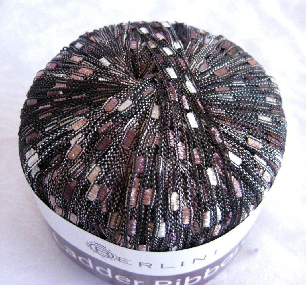 Berlini Ladder Ribbon Yarn ROSE TAUPE ribbon yarn by crochetgal