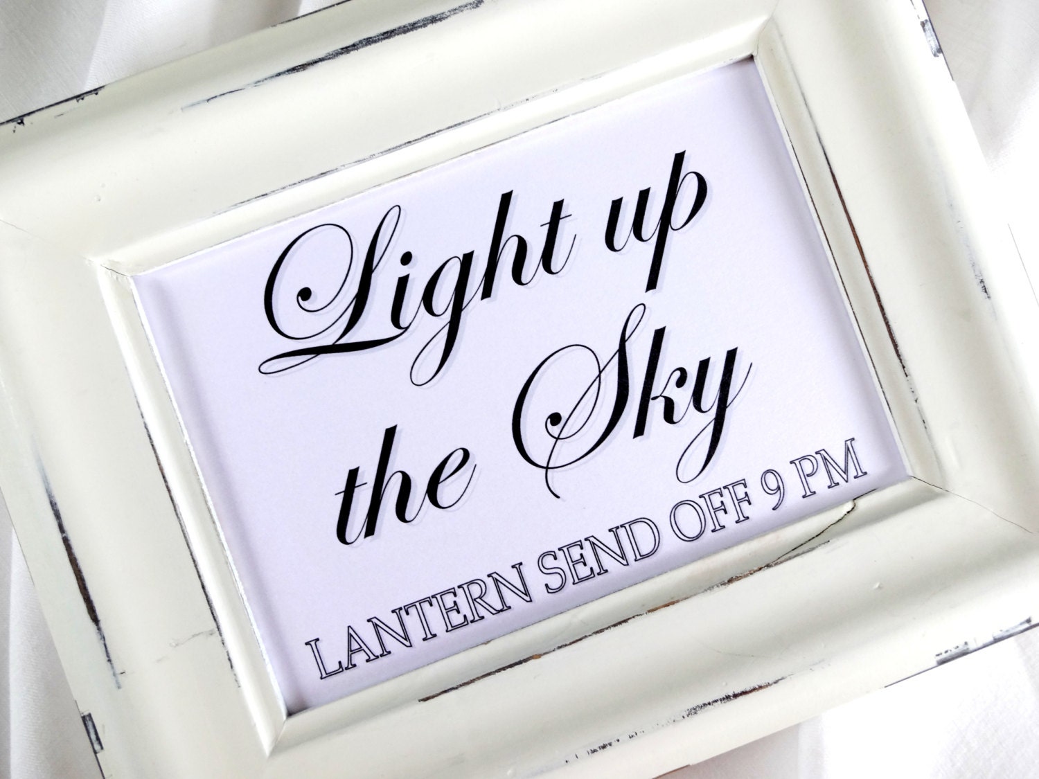 Light up the Sky Lantern Send Off Wedding Sign White by lilcubby
