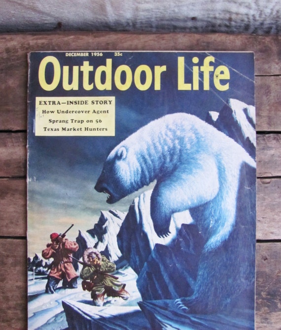 Outdoor Life Magazine, December 1956 // polar bear cover