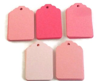 Funky Tags Paper Gift Tags Price Tags in Pink Pop Set of 50