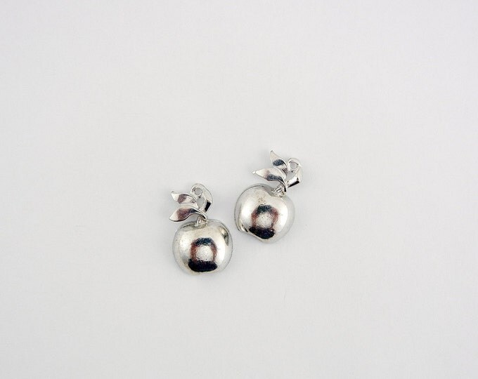 Set of 2 Pewter Apple Charms