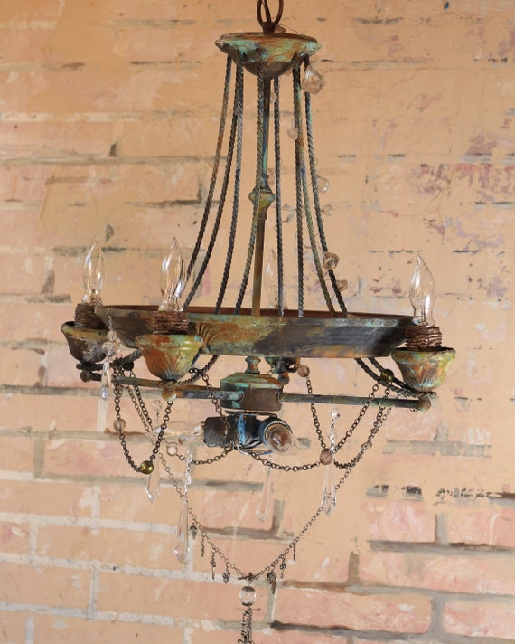 Industrial Steampunk Shabby Chic Chandelier