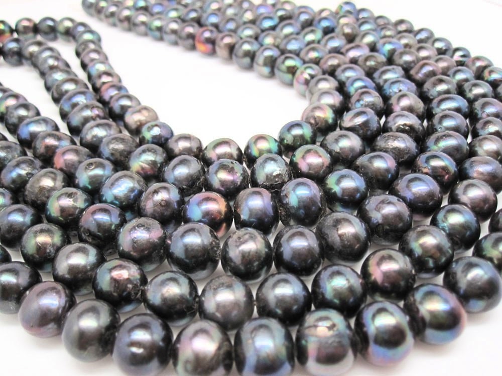 Rainbow Pearls Freshwater Pearls Black Purple Violet Peacock