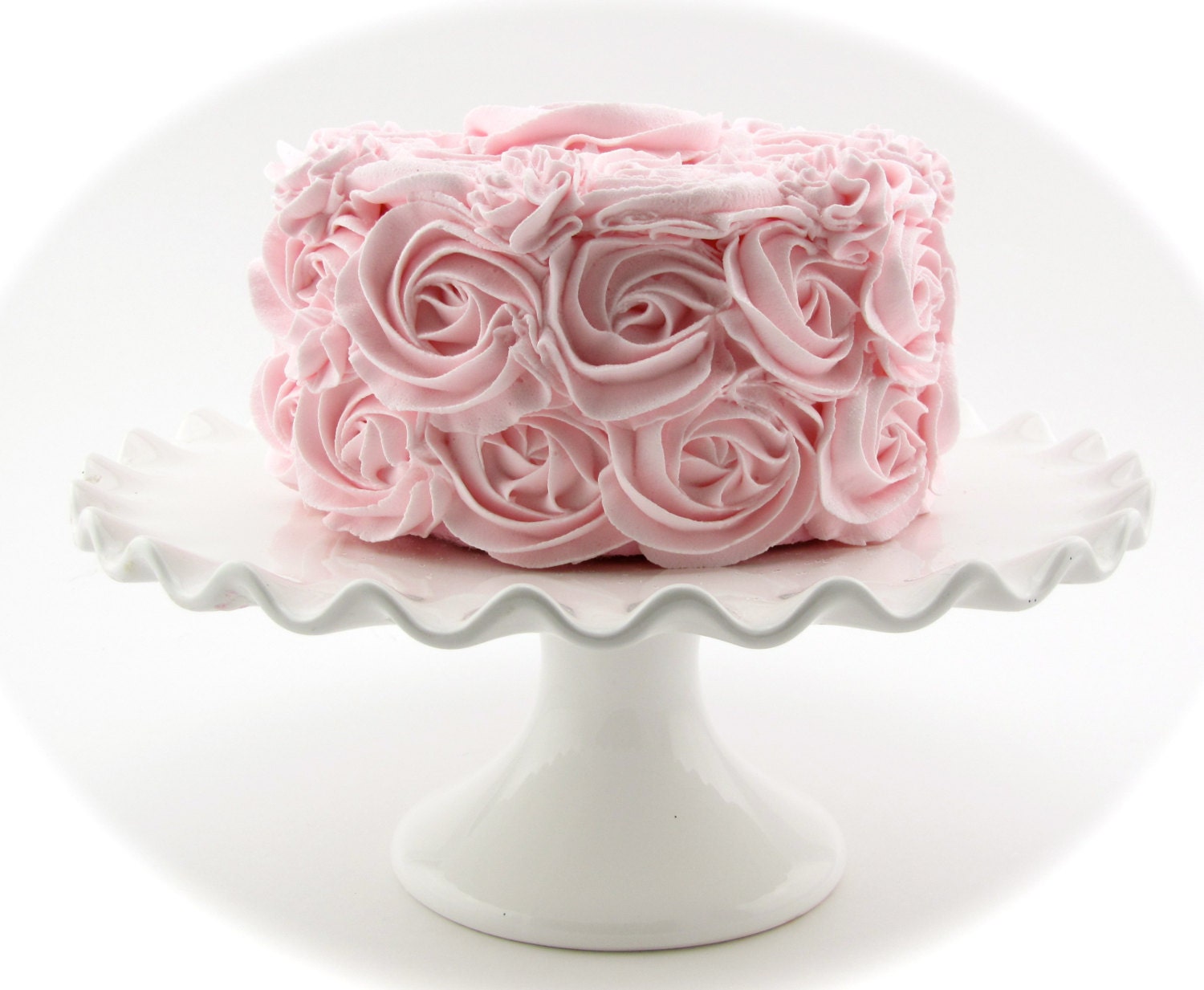 Rosette Fake Cake Pink Frosting Approx. 6.75w x 4h