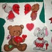 Valentines Applique Fabric - Hearts Bears Bunnies Love Appliques - Craft Supply - Sewing Supply - Make Appliques