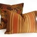 Copper Bronze Striped Pillow, BLACK FRIDAY SALE, Luxuy Silk Pillows, Oblong, Lumbar, Cushion Cover, Modern Mens Style, Home Decor, 14x20