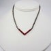 Art Deco Red Rhinestone Chevron Necklace Vintage Jewelry