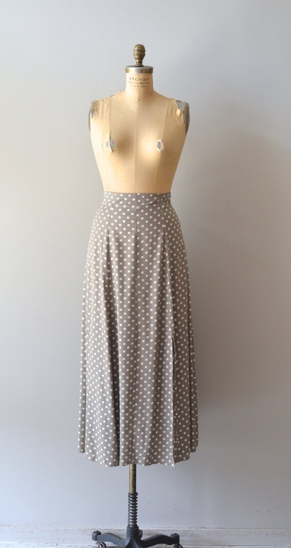 polka dot skirt / vintage midi skirt / Clay Dot skirt