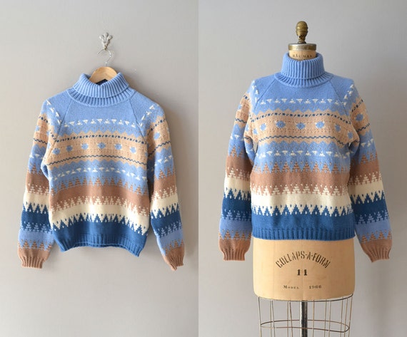 Benetton turtleneck sweater / vintage ski sweater by DearGolden