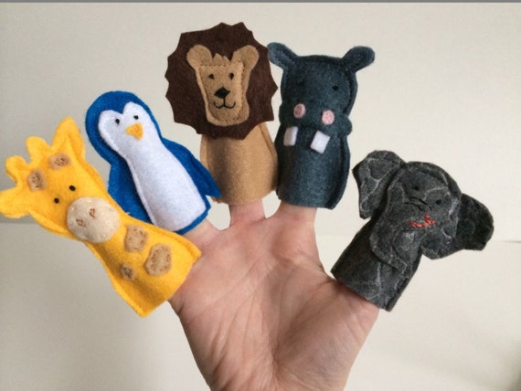 Felt Finger Puppets Zoo Friends Animal Puppet Set Of 5