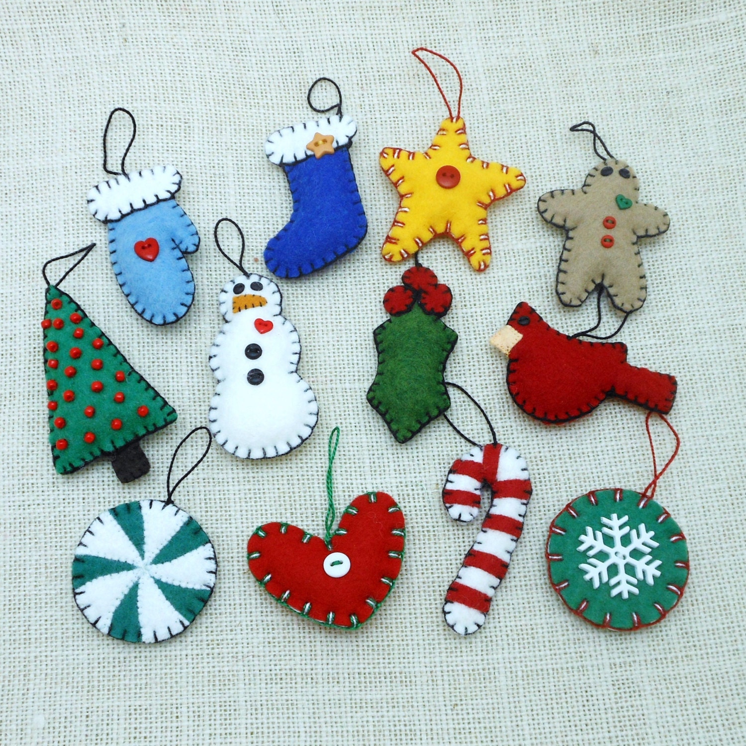 wool felt christmas ornaments set of 12 wool felt christmas ornaments set of 12