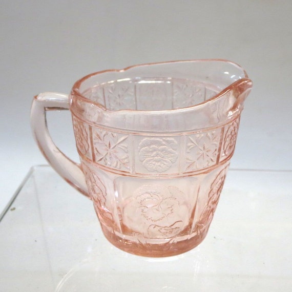 pink depression glass childs tea set