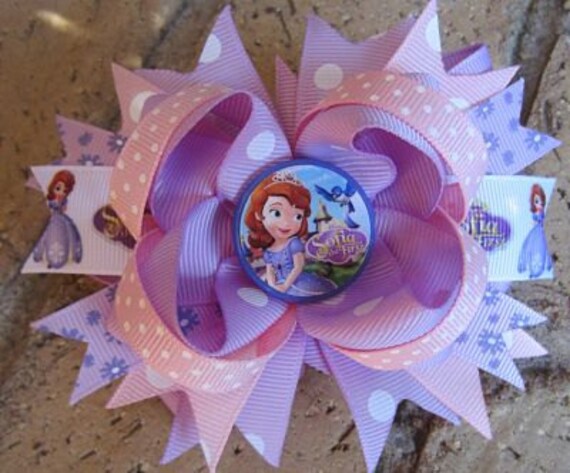 Sofia the First 1st inspired Custom Boutique Hair Bow Sophia for Disney World Vacation Il_570xn