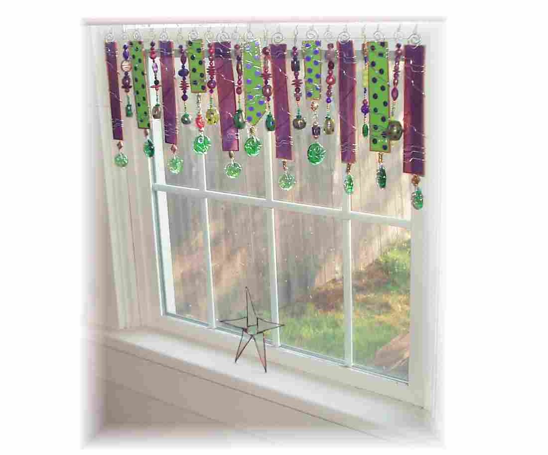 Jewel of the Style Green Purple Stained Glass Window Treatment