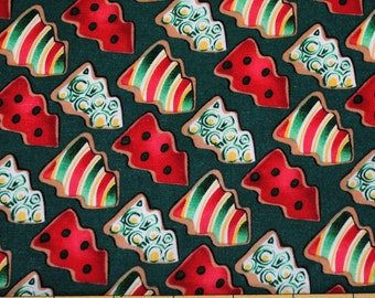 Fat Quarter Cute Christmas Tree Sugar Cookie Fabric