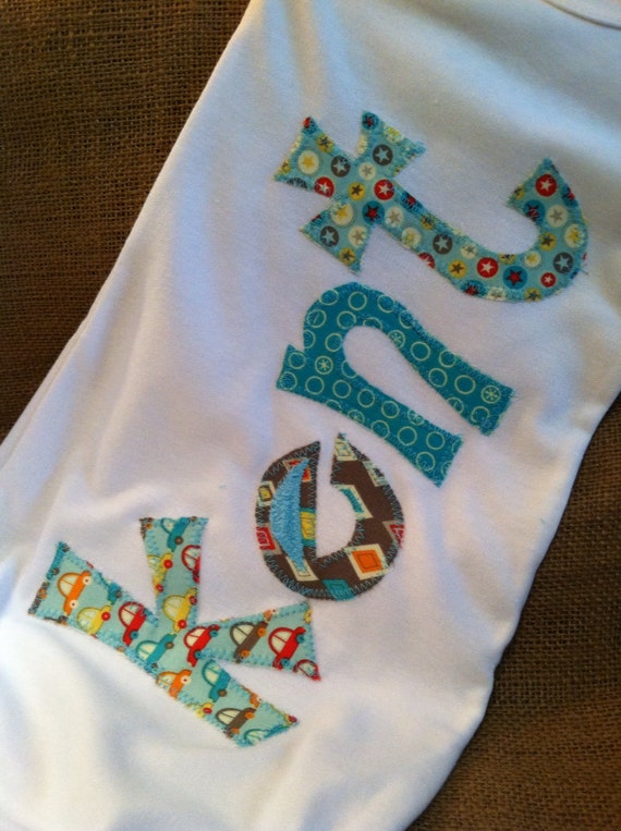 Personalized appliqué infant gown boy baby gown boy infant