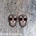 Black and Grey Filigree Sugar Skull Earrings