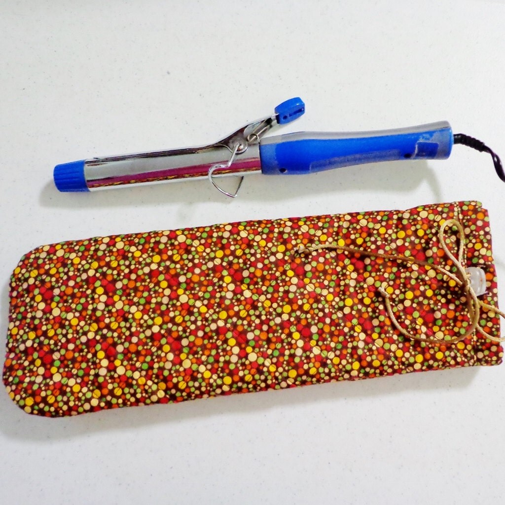 Curling Iron Cover Insulated and Quilted Travel Case