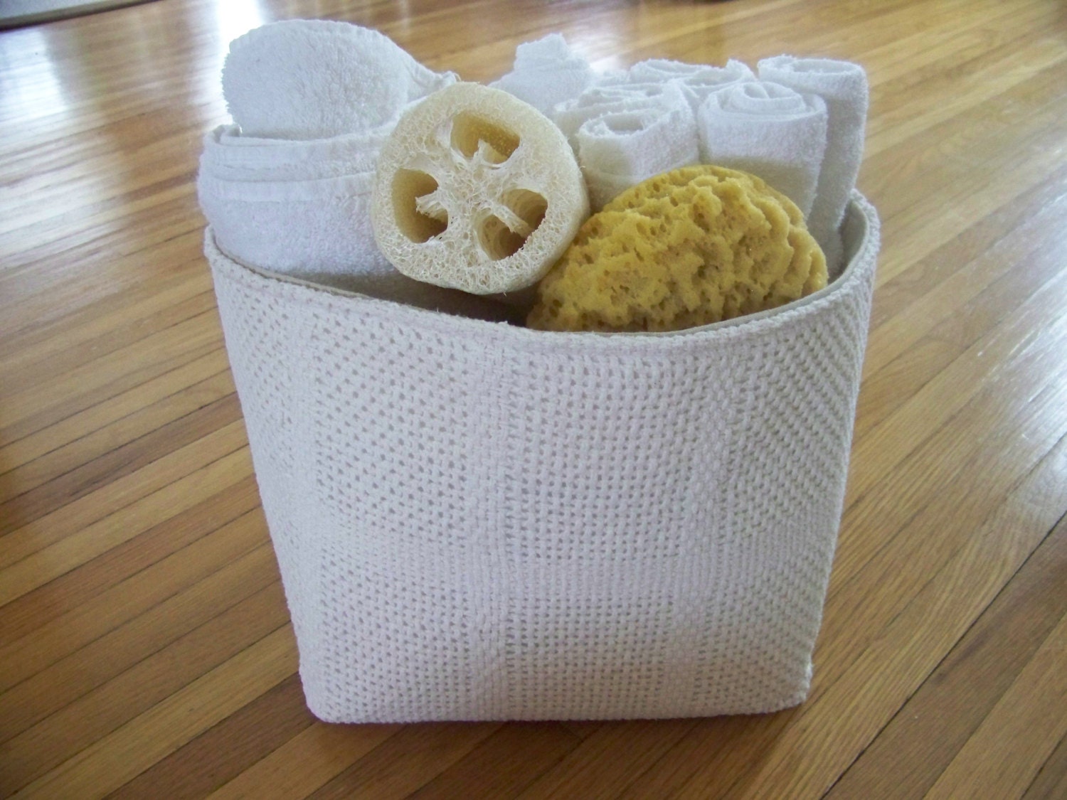 free shipping vintage white woven blanket basket storage