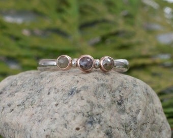 Twist the sterling silver sapphire ruby and 14k rose gold