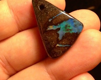 Sale! Beautiful fire filled australian boulder opal pendant