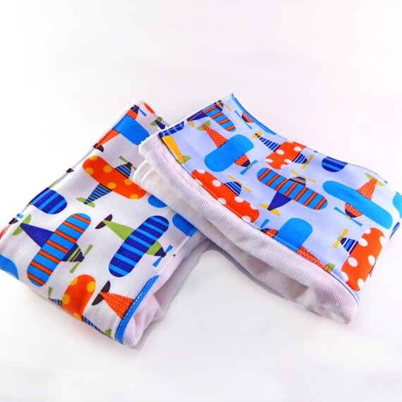 Airplane Burp Cloths Boy - Blue set of 2 // Diaper Burp Cloth // Plane Burp Cloth // Baby Shower Gift // Cotton Burp Cloth // Newborn Gift