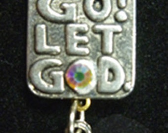 Let Go, Let God! - Pendant With Cr ystal and Hanging Butterfly Charm ...