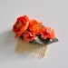 Orange Ranunculus Hair Comb , Flower Hair Comb , Woodland Wedding