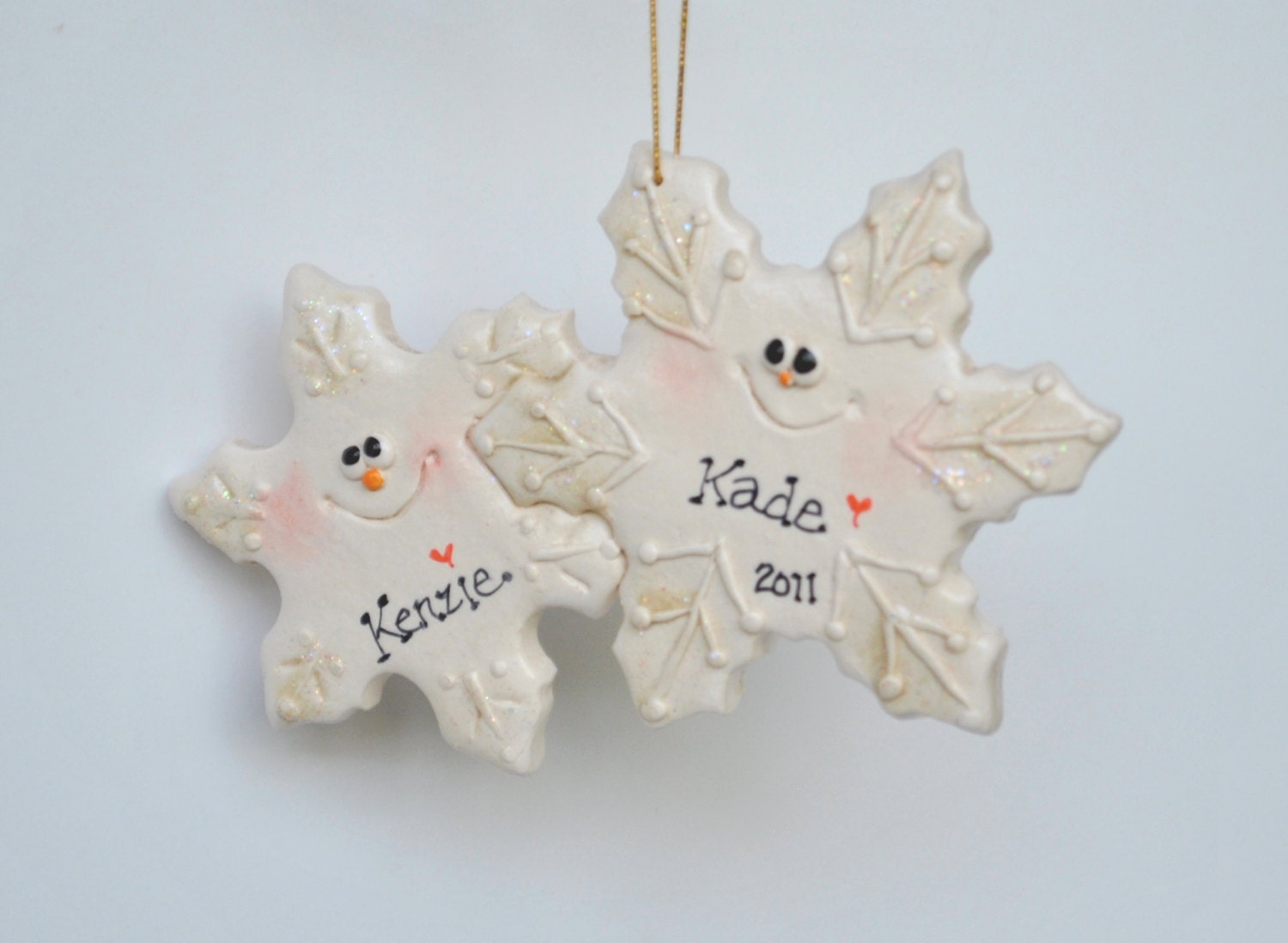 Original Personalized Snowflake Couple Christmas Ornament