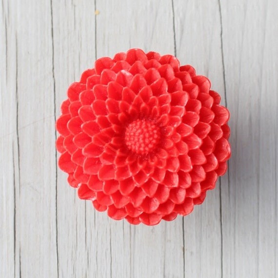 modflowers: large red mum knob by DaRosa on Etsy