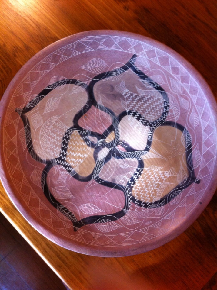 Carved soapstone dish bowl