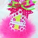 Hot Pink and Lime Green Birthday Party Hat with Polka Dots