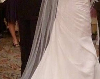Straight Floor length Wedding Bridal Veil 90 inches white, ivory or diamond