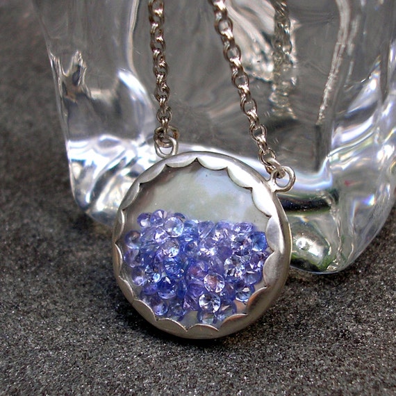 Tanzanite Silver Necklace Snow Globe Necklace Tanzanite