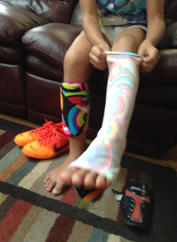 Soccer shinguard compression sleeves multi colored retro