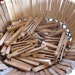 36 vintage clothespins pinch style old clothes pins, push wood clothespins, clothes pegs, flat sided clothespins,