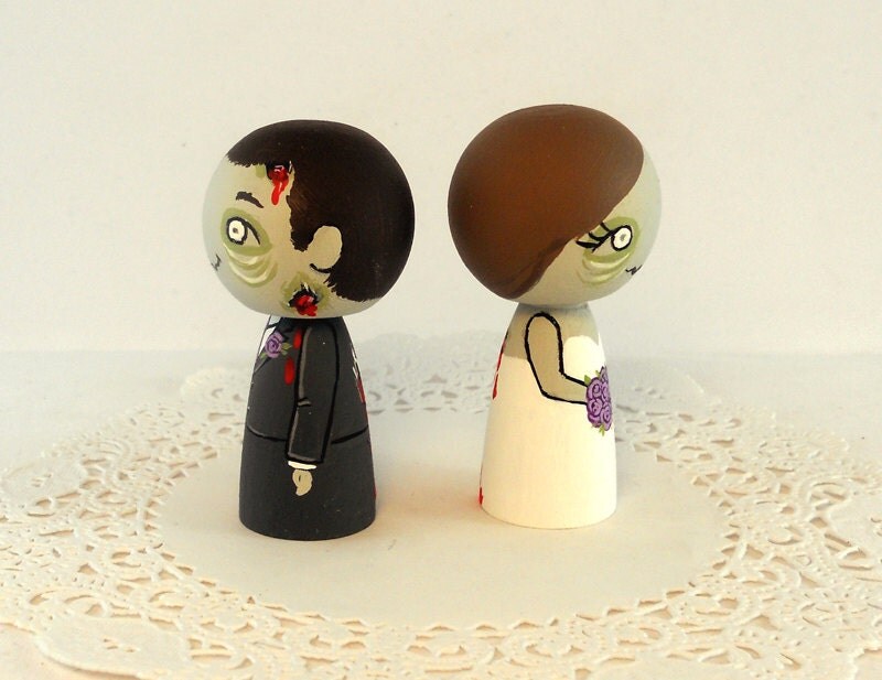Zombie Wedding Cake Toppers