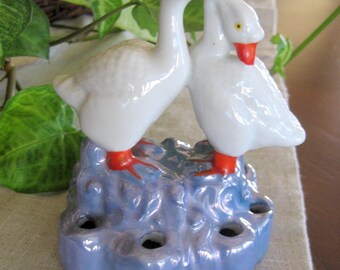 Vintage Geese Flower Frog Circa 1930s