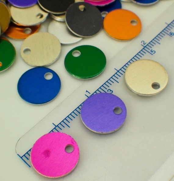 25 Round Economical Aluminum Stamping Blanks 12.5mm Rainbow