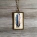 Feather Necklace, Original Feather Painting - Hand Painted Pendant Necklace, Feather Jewelry