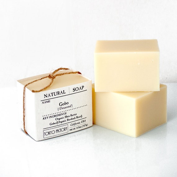 Gobo Soap with Organic Shea Butter & Organic Burdock Root (Gobo) - Natural Soap - Vegan Soap - Unscented Soap - Cold Process Soap