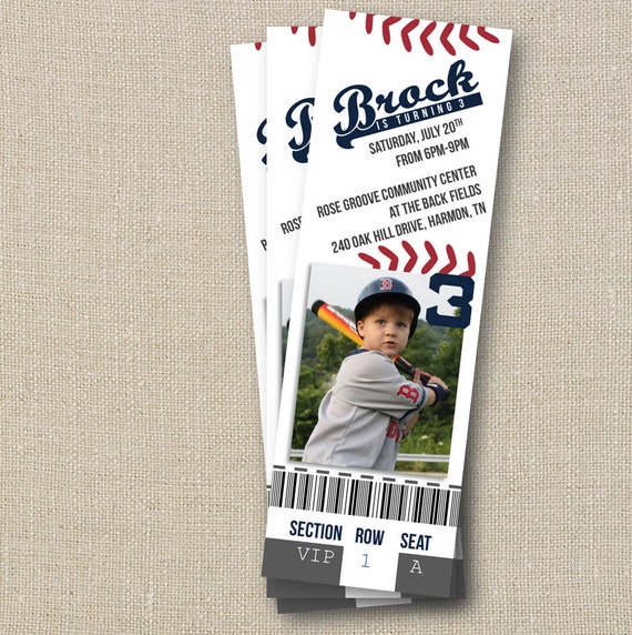 Baseball Ticket Stub Invitations 3