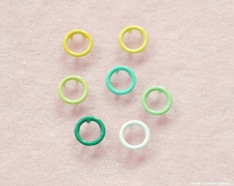 100 sets, Mixed Colors (7 colors) Open Prong Snap Button, Lead-Free and Nickel-Free
