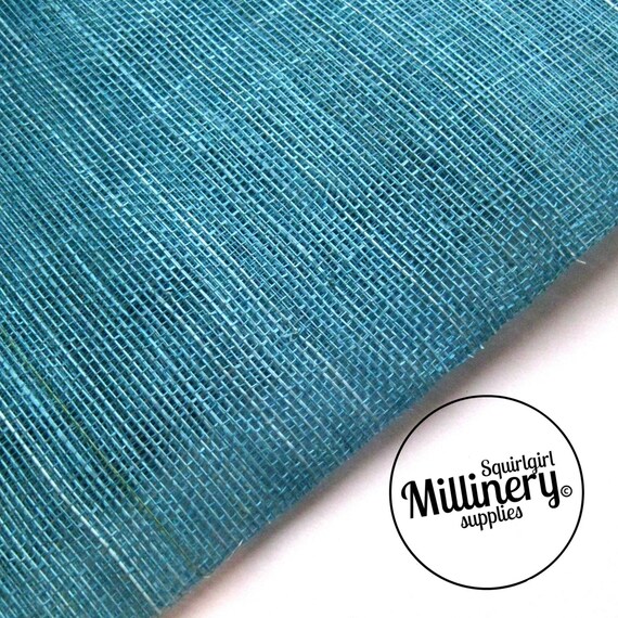 Sinamay Fabric Deep Turquoise 1/2 yard for Millinery by Petershams